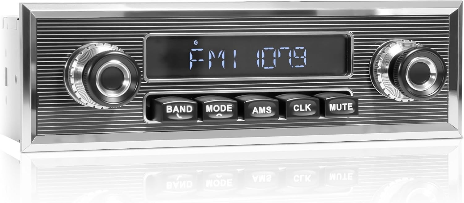 Classic DIN Bluetooth Radio: 300W Stereo with RDS, USB/AUX & Subwoofer Output