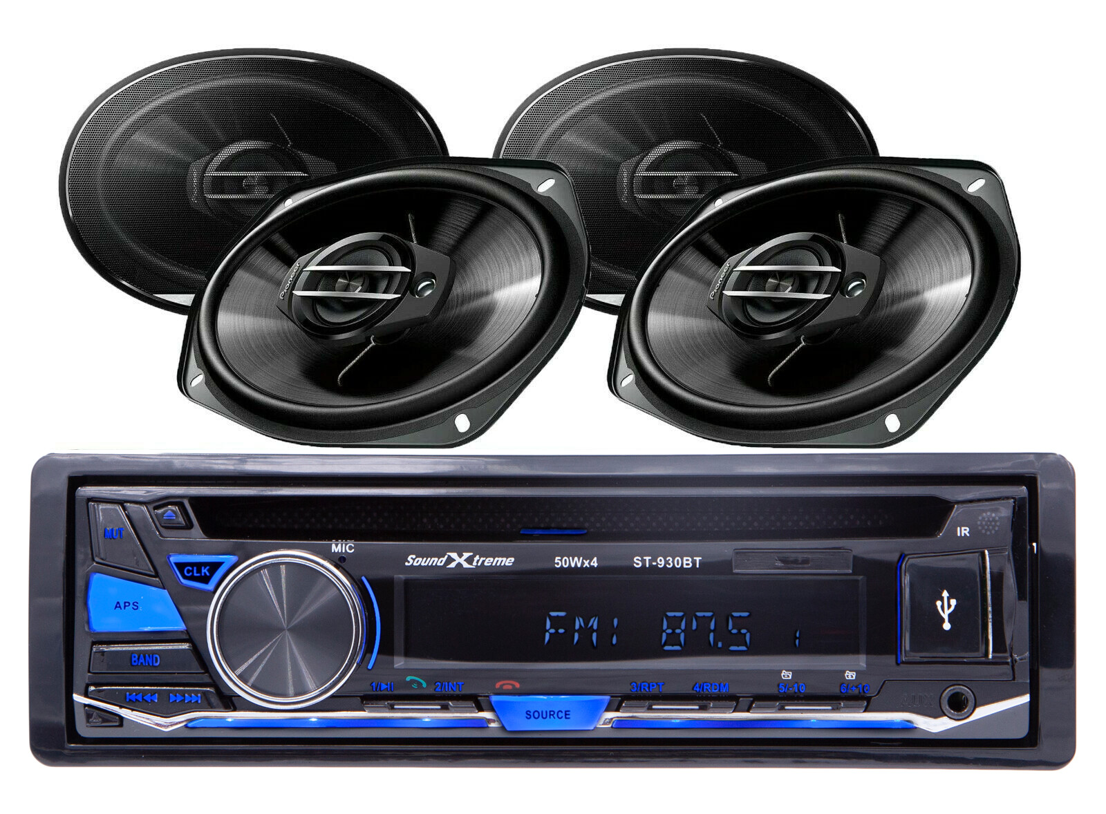 4x Pioneer 400W 6×9 Speakers SoundXtreme + Bluetooth CD AM FM USB SD Car Stereo
