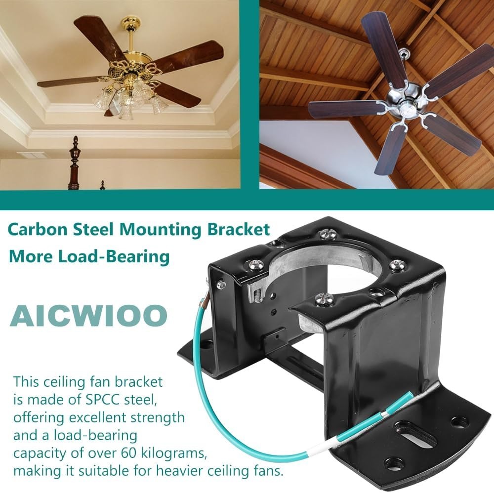 Universal Ceiling Fan Mounting Bracket Complete Kit with Hanger Ball – 2.0Mm Hea