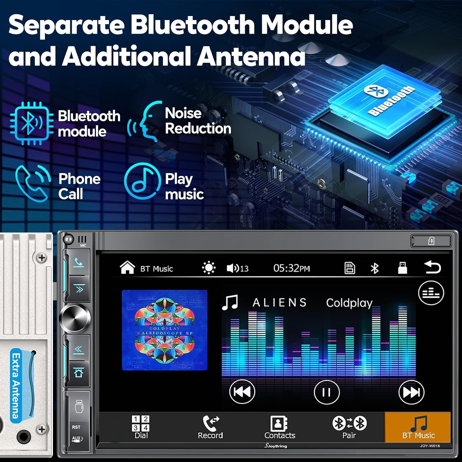 Wireless CarPlay Radio 7 Inch Double Din Subwoofer Outputs Camera