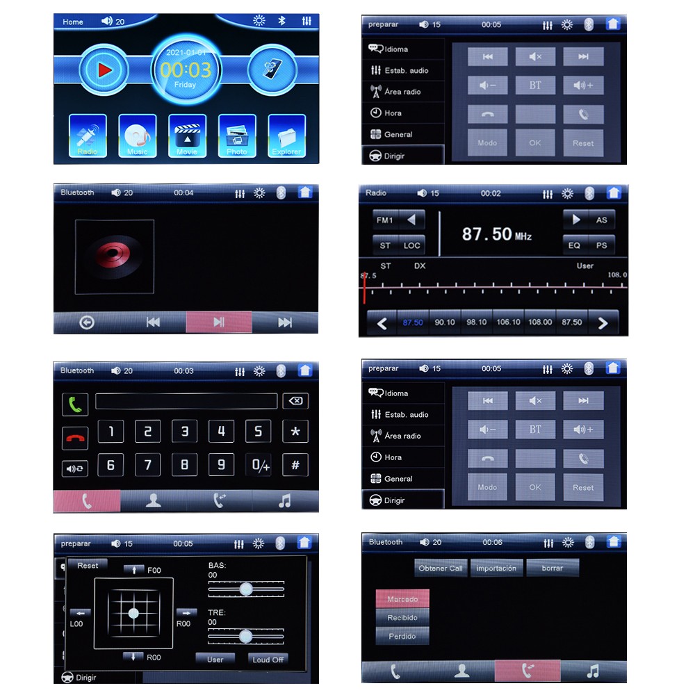 9″ Single 1DIN Touch Screen Car Stereo Radio Bluetooth FM Mirror Link MP5 Camera