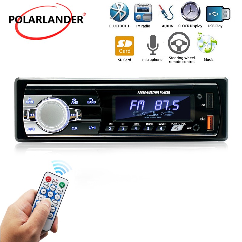 Car Stereo Bluetooth MP3 Player Single Din Dual USB SD FM Radio 60W x 4