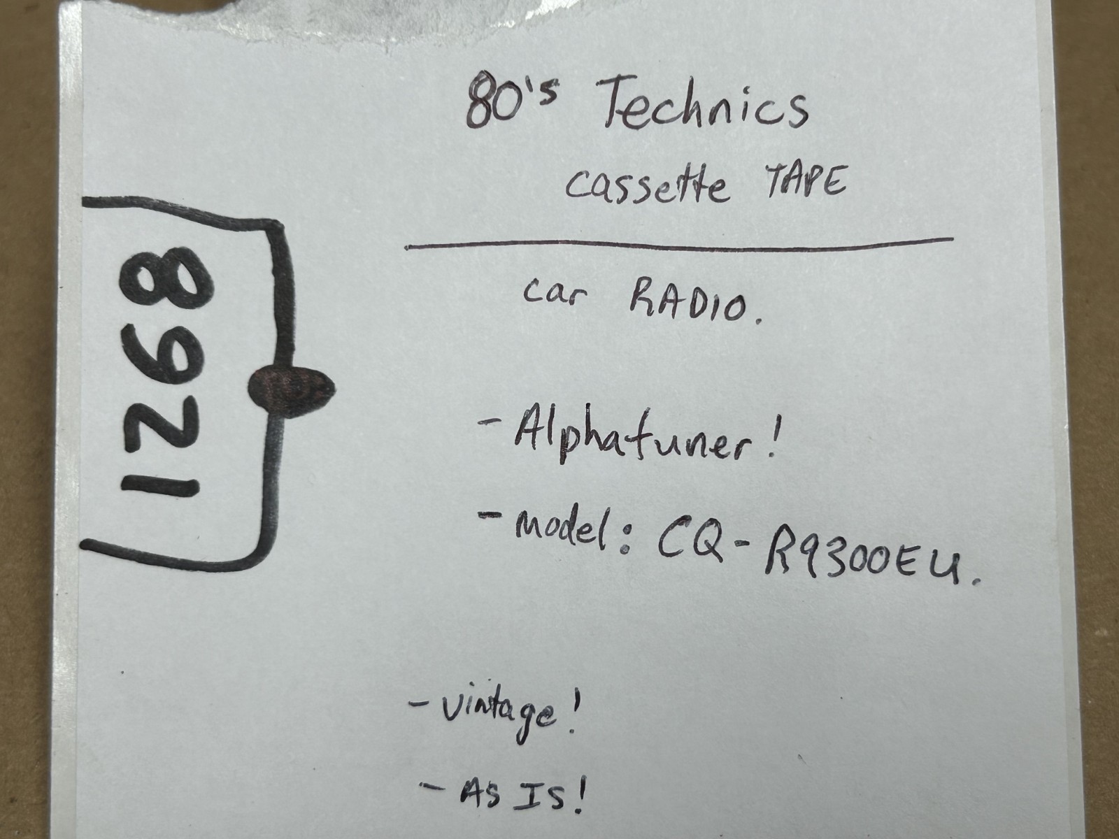 Vintage 80’s TECHNICS ALPHATUNER Car Stereo Cassette Deck Radio FM-AM CQ-R9300EU