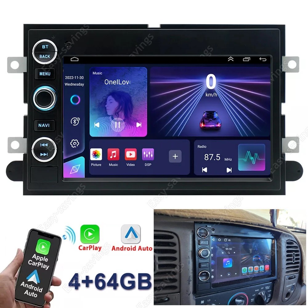 FOR FORD F150 2004-08 7″ANDROID 15 CARPLAY CAR STEREO RADIO GPS NAV WIFI BT 64GB