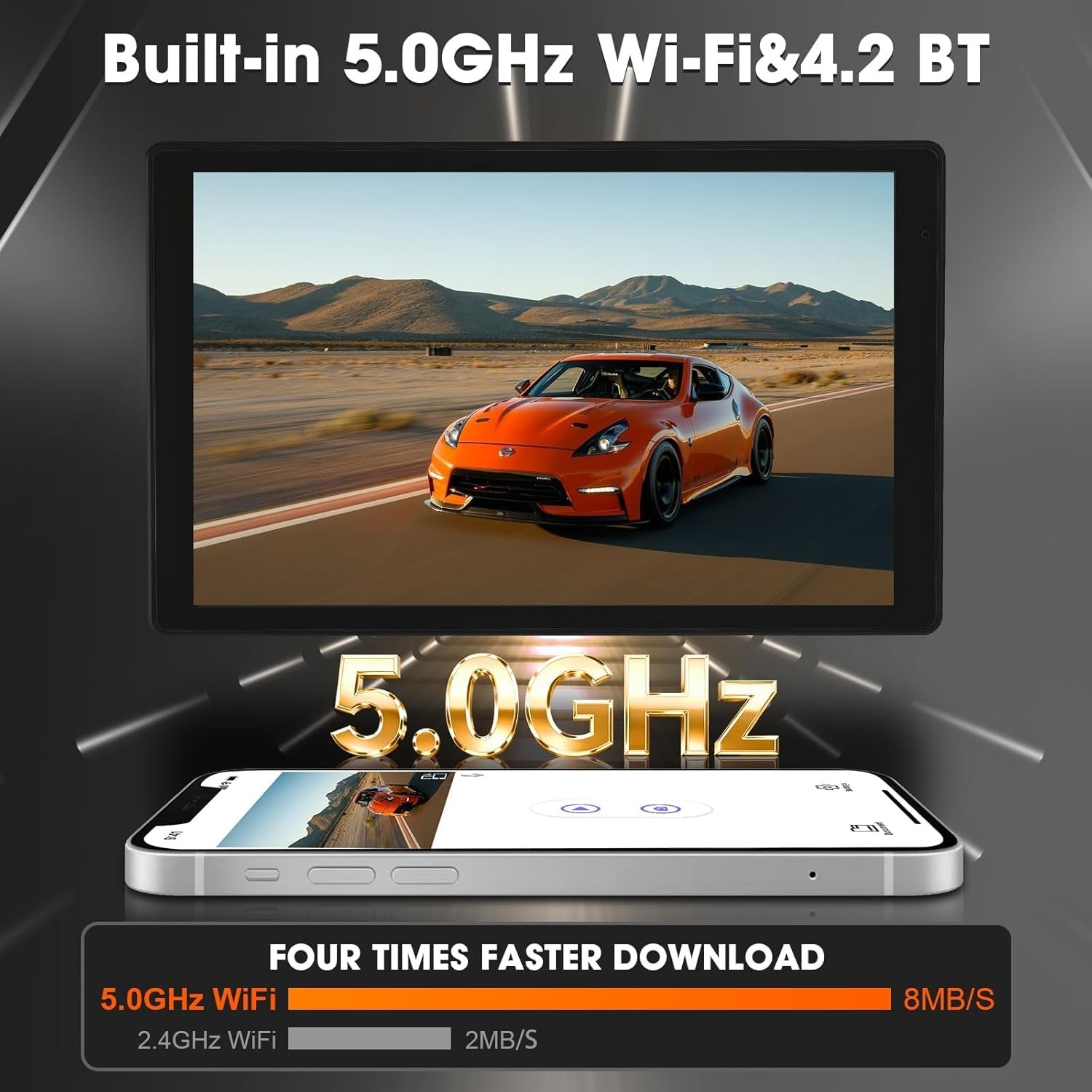 8” Wireless Carplay Screen for Car, Portable Apple Car Play & Android Auto C…