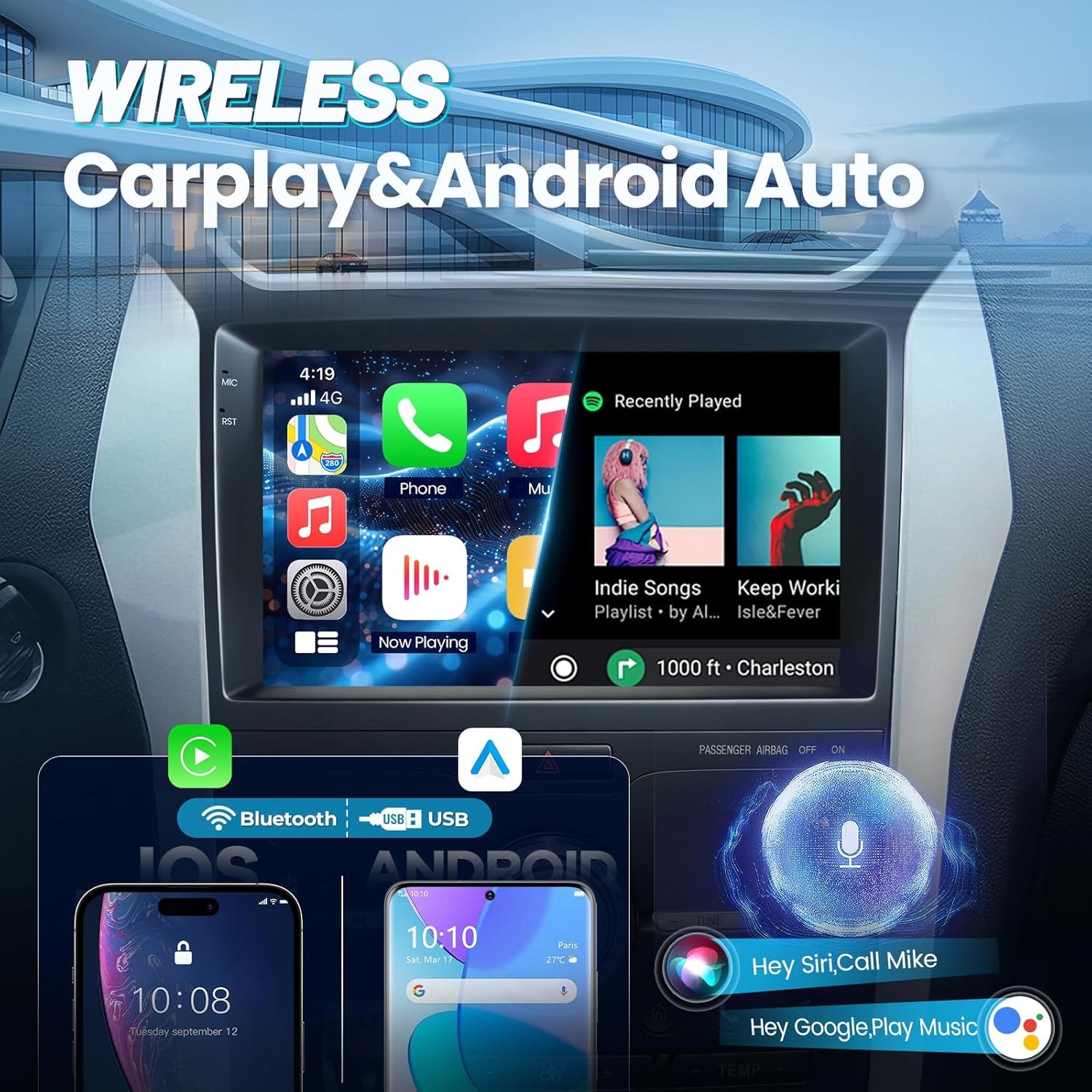 10.1″Ford Explorer Car Radio Stereo GPS Wireless Apple Carplay Android 2011-2019