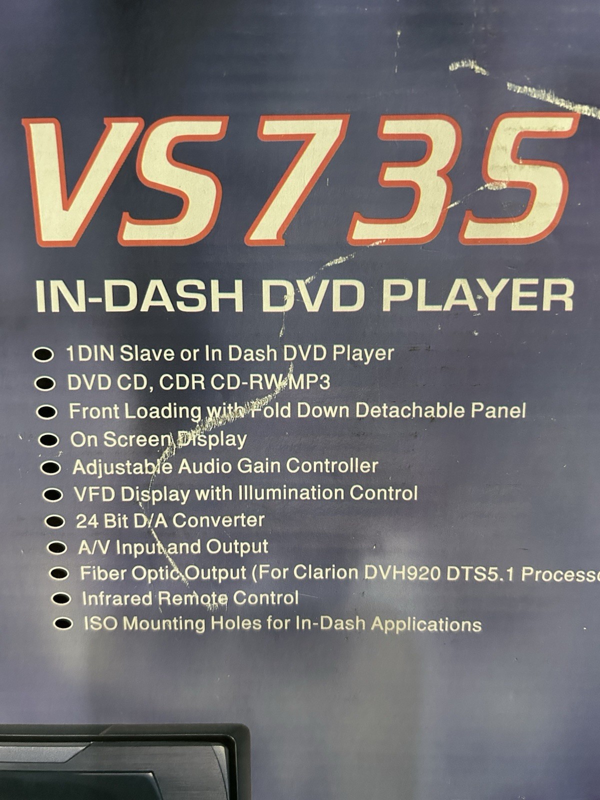 Clarion VS735 In Dash DVD Player