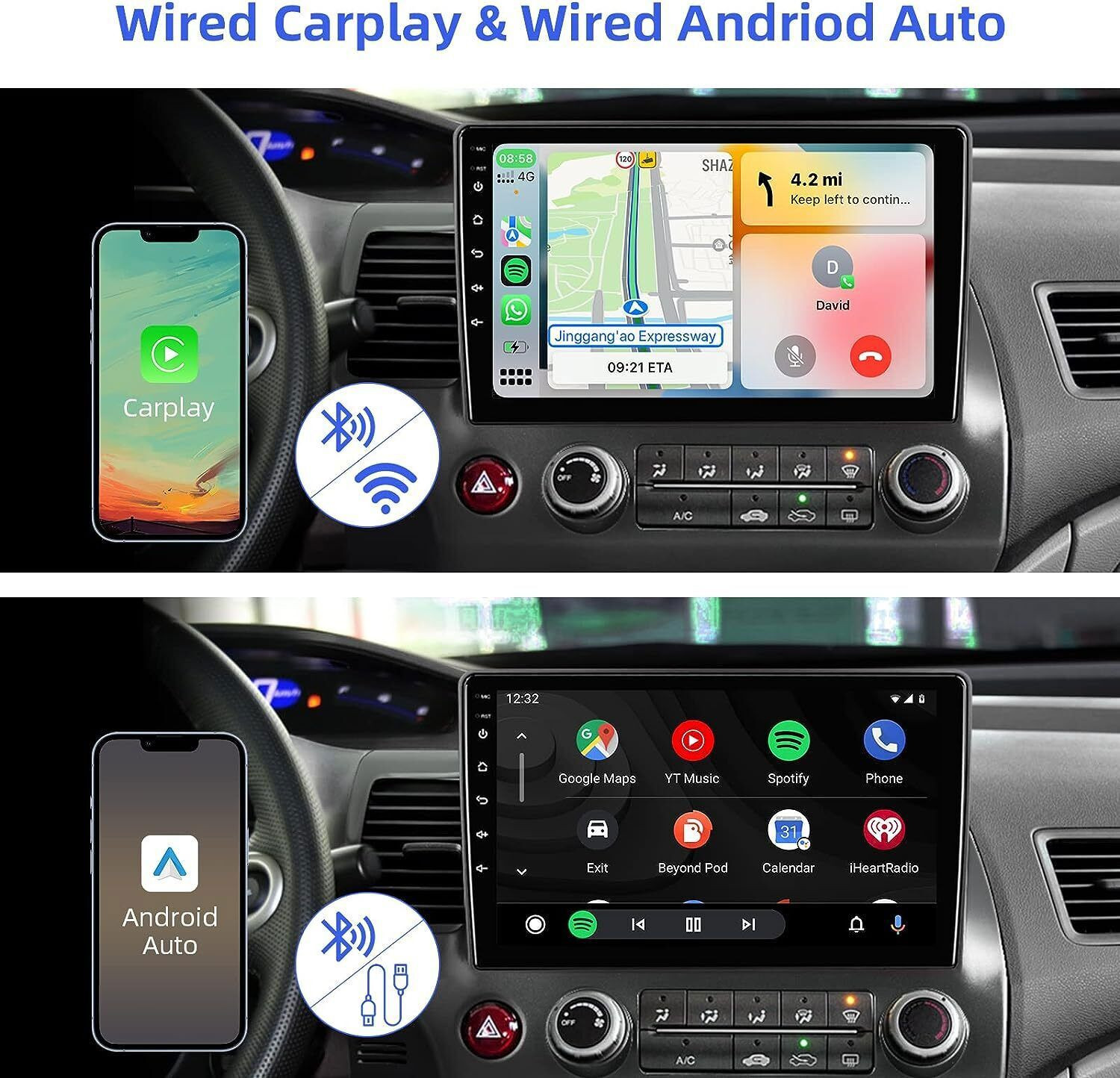 Android13 Carplay For Honda Civic 2006 2007 2008 2009 -2011 Car Radio GPS Stereo