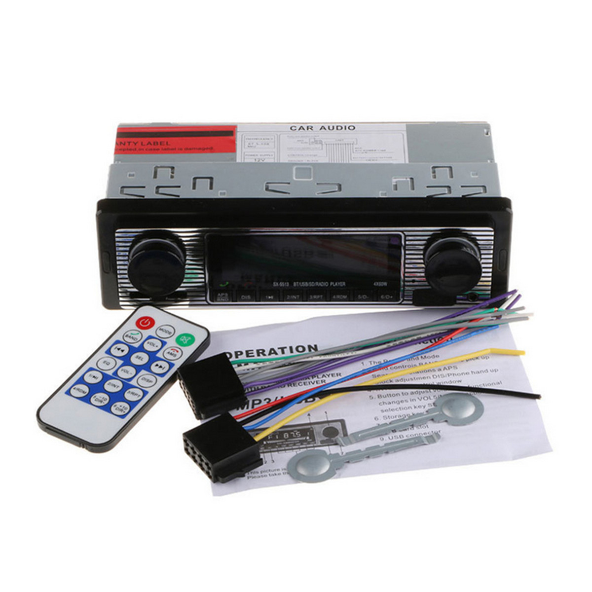 Bluetooth Vintage Car FM Radio MP3 Player USB SD Stereo Audio Receiver AUX