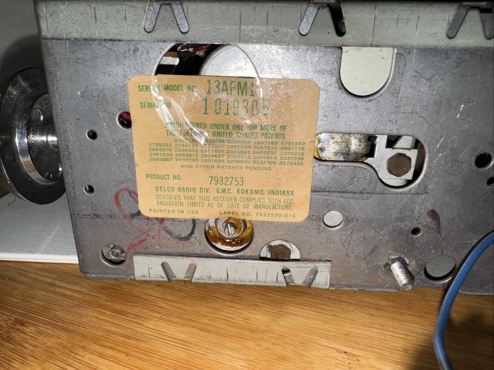 Rare DELCO Radio GMC Model 13AFM1 Serial 1019305 Hard To Find
