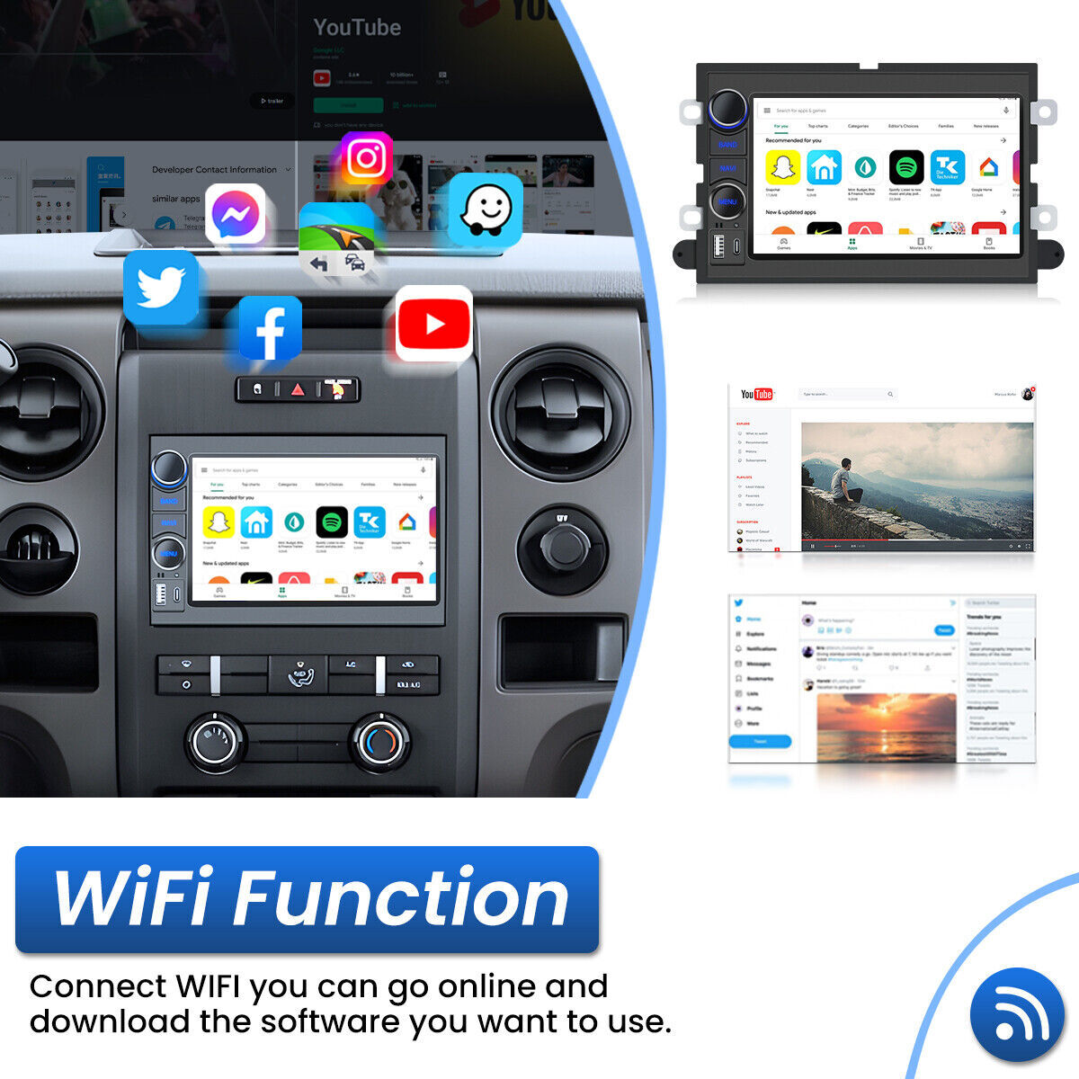 4G+64G For Ford F150 2004-2008 Apple Carplay Android Car Stereo Radio 5GWiFi GPS