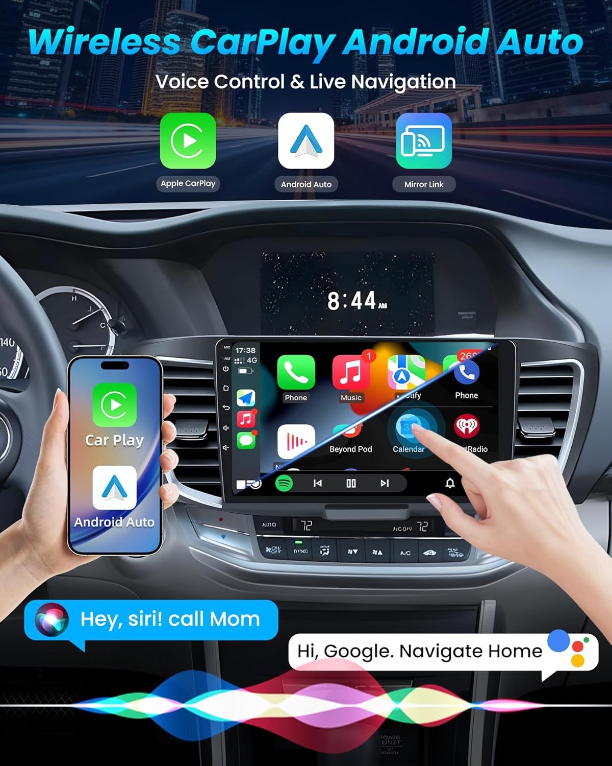 64G Car Radio Stereo GPS Navi For 2013-2015 Honda Accord Android Auto 1280*800