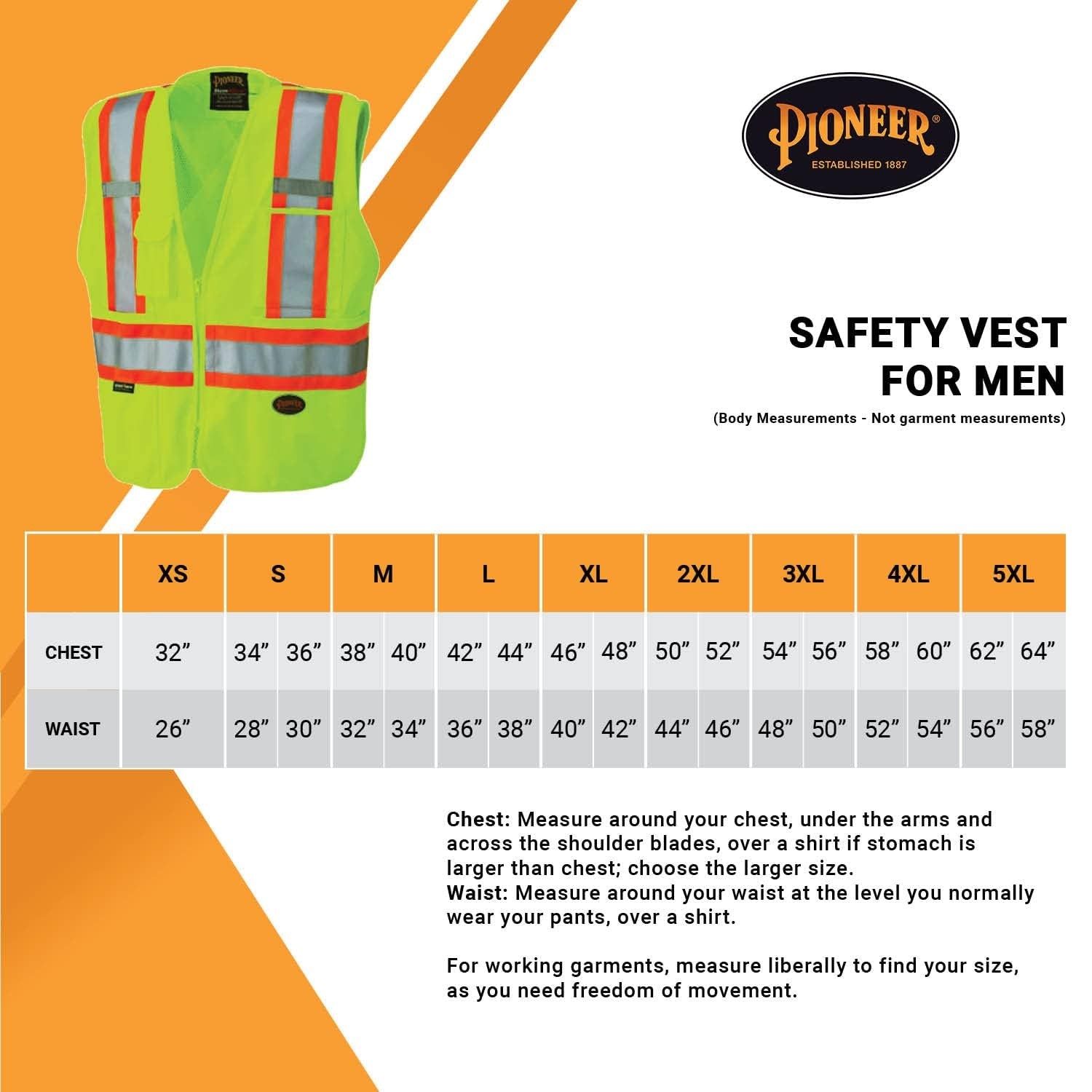 Pioneer Hi-Vis Safety Vest – StarTech Reflective Tape – Snap Break Away, Breatha