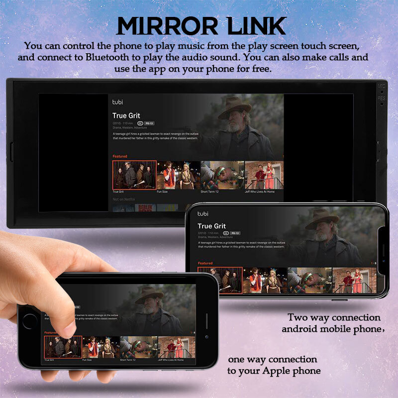 1 DIN 6.9In Android 8.1 Car Radio Touch Screen GPS WiFi MP5 multimedia Player