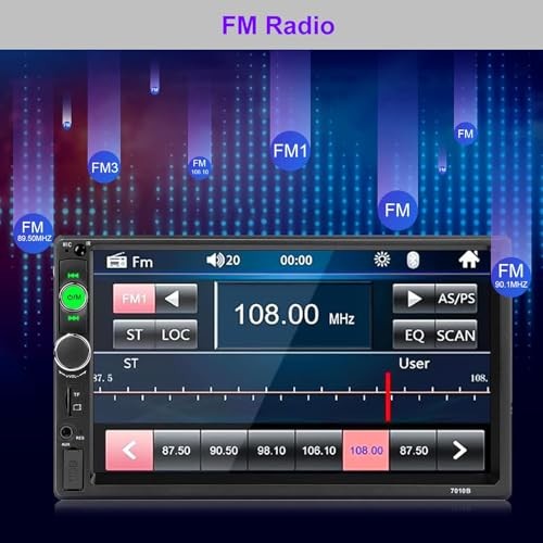 Car Stereo 2 Din Car Radio 7″ MP5 Player with HD Touch Screen Digital Display