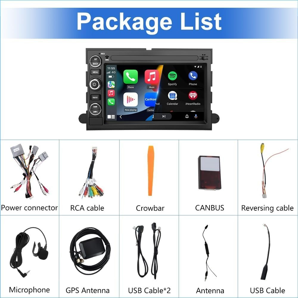 7″ 32G Android Auto Carplay for Ford F150 Expedition Fusion 2004-2014 +More