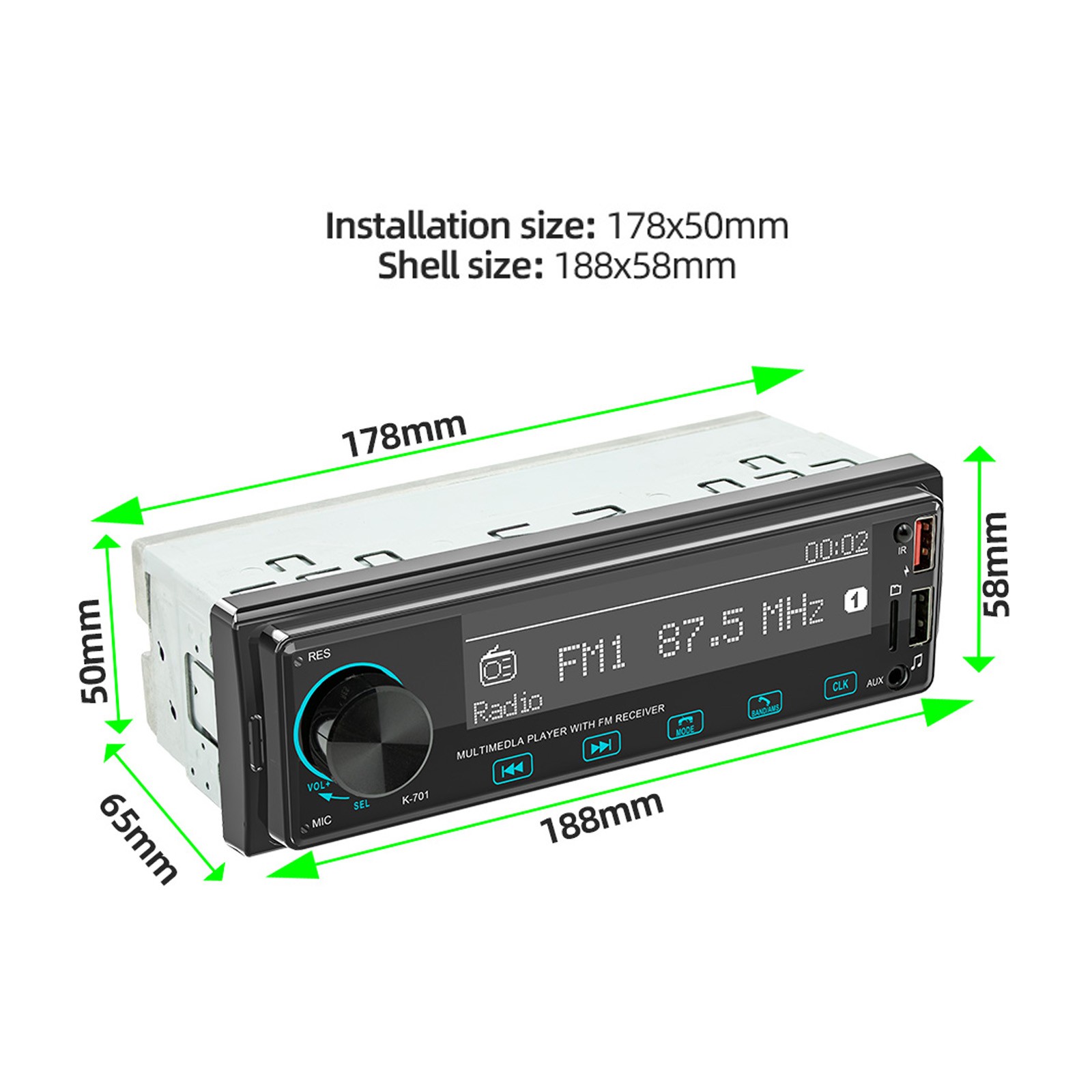 2.5D Touch Screen 1DIN Car MP3 Player Car Radio Bluetooth Positioning Car Search