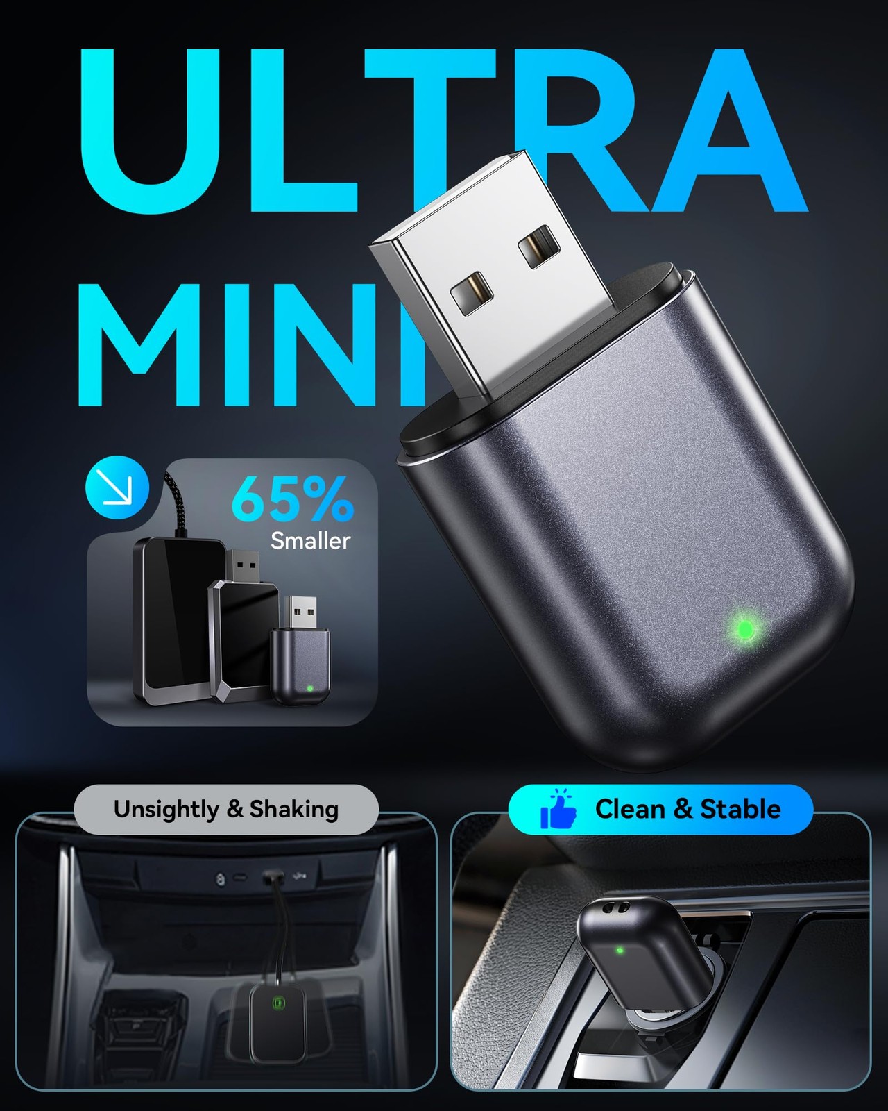 Burnt Sugar Wireless Carplay Adapter for iPhone Newly Upgraded, Starry Sky