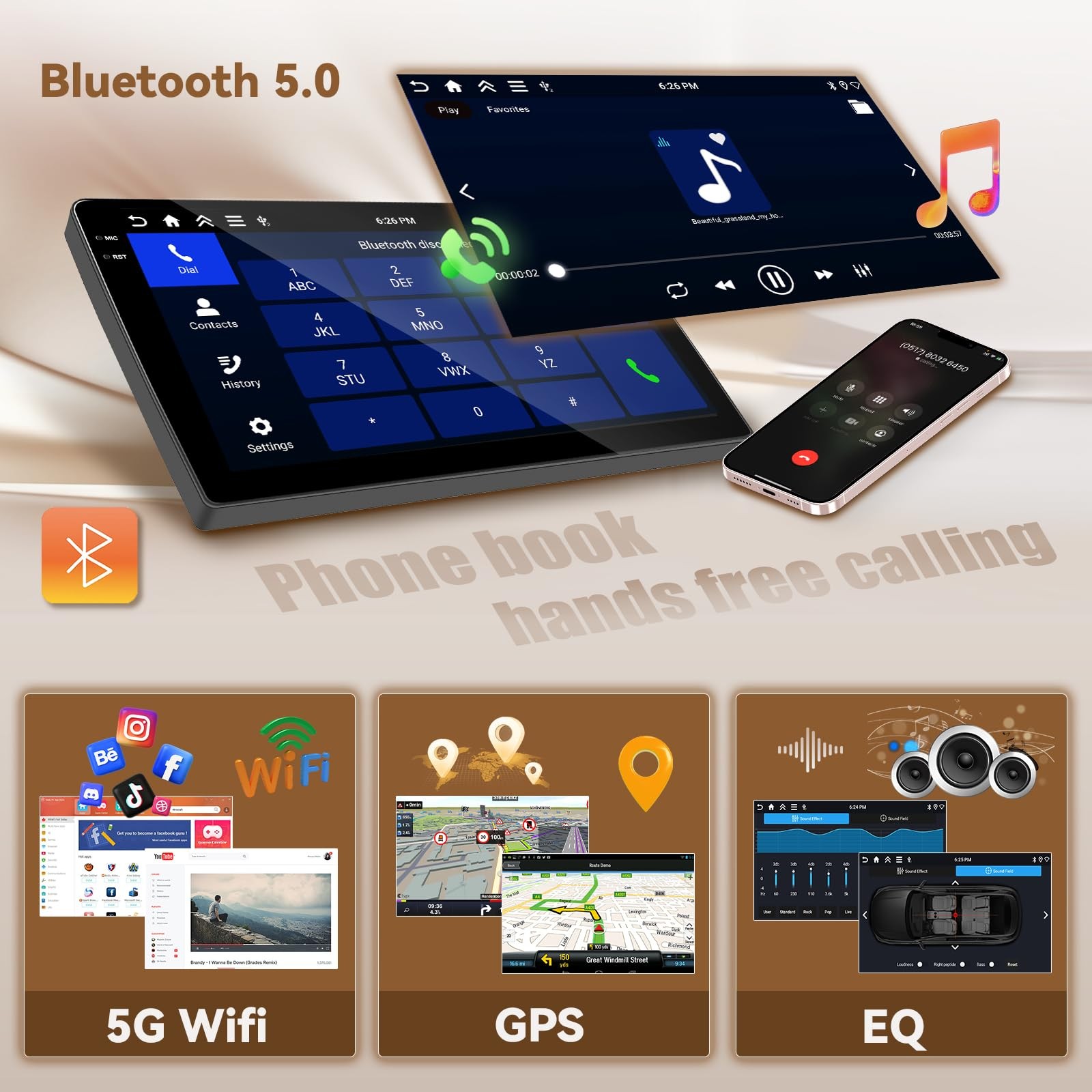 9″ Touchscreen Wireless Carplay Android Auto Stereo for 2012-2017 Hyundai Accent
