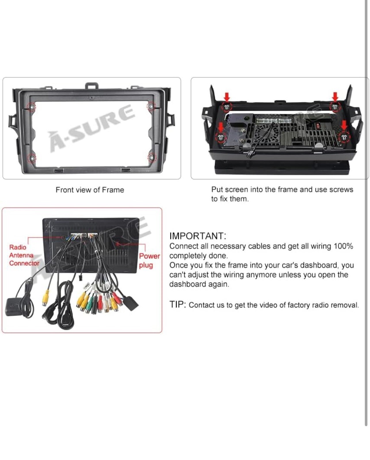 64GB DVR+ For Toyota Corolla 2006-2012 Android 64G Car Stereo Radio GPS Navigati