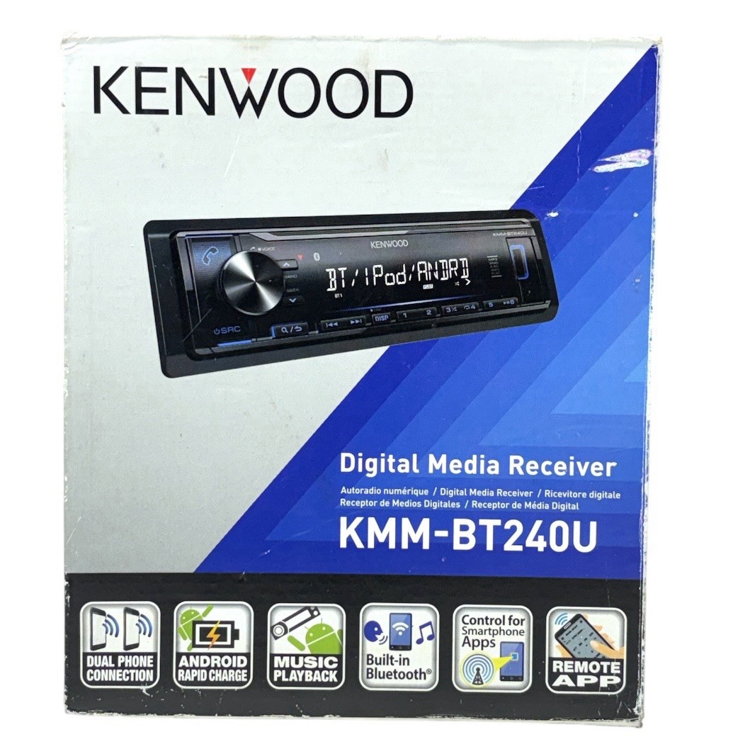 NEW Kenwood KMM-BT240U Digital Media Receiver Black with Bluetooth READ