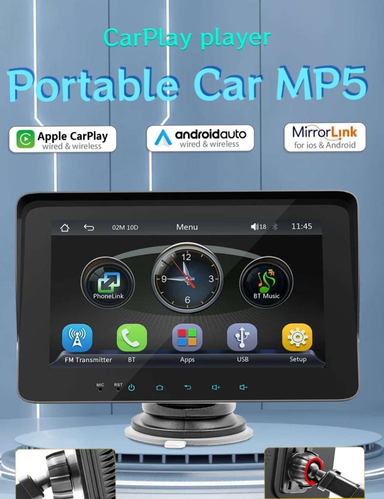 Portable Car Player MirrorLink Carplay Android Auto Box