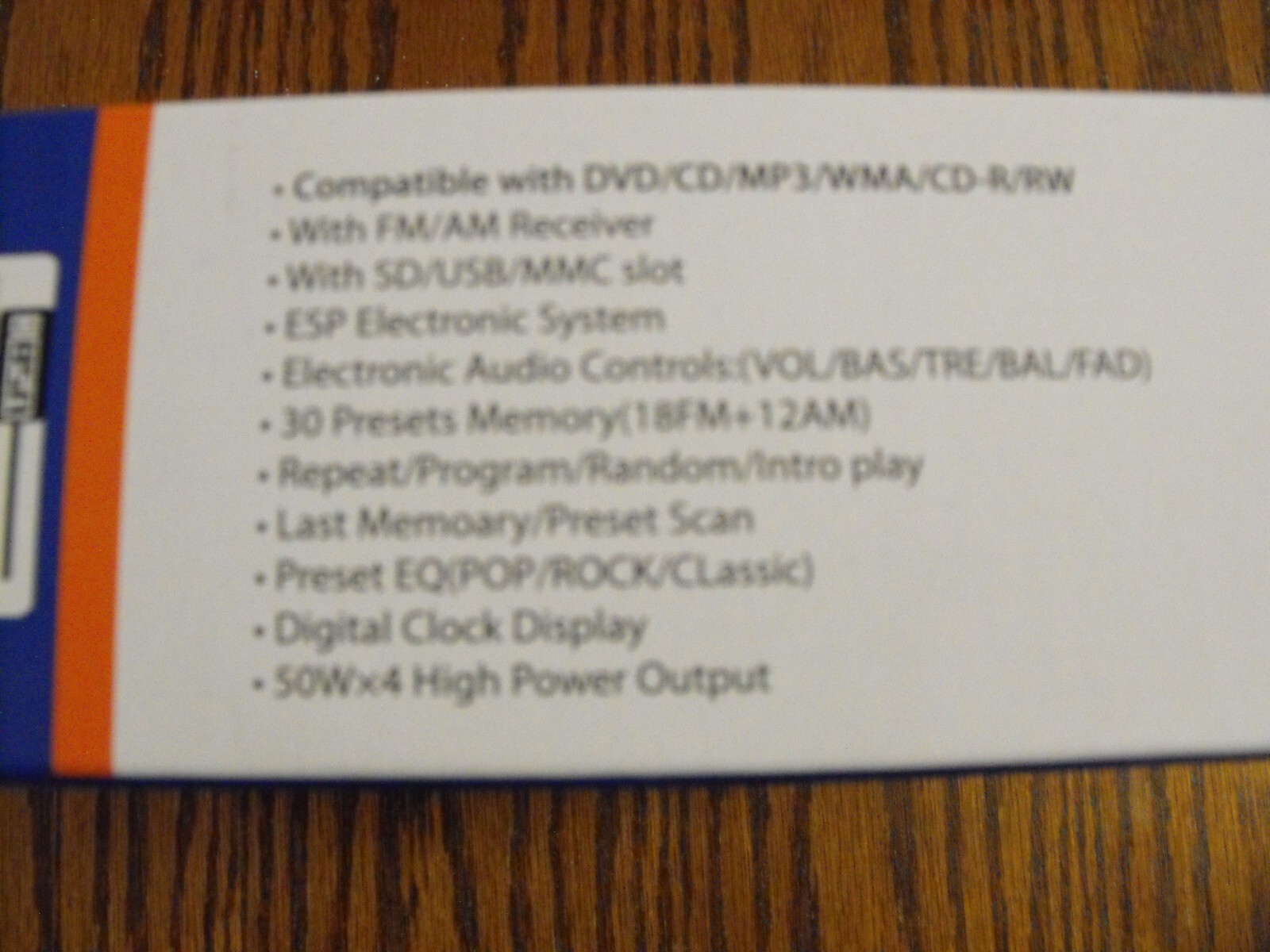 New In The Box Single Din Car Audio Media Player 50WX4 Max Output