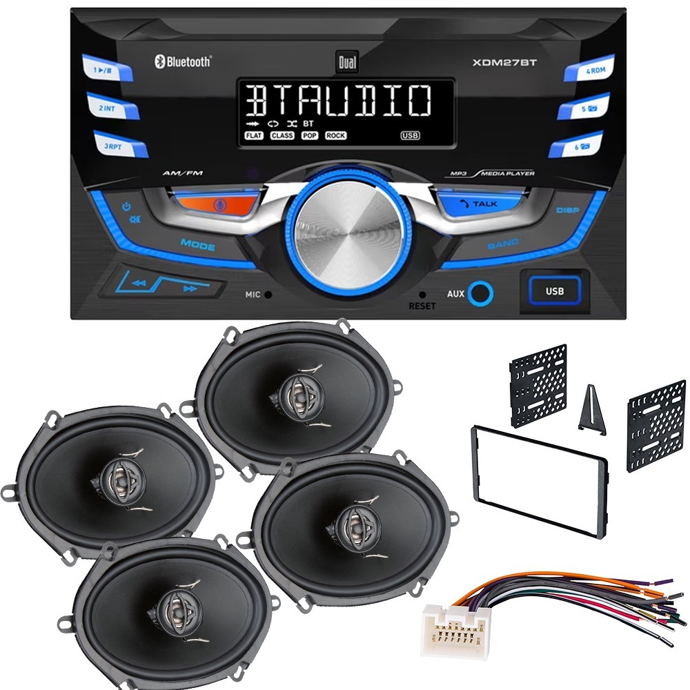 XDM27BT AM/FM Radio Car Stereo & Front/Rear Speakers for 1999-2003 Ford F-150