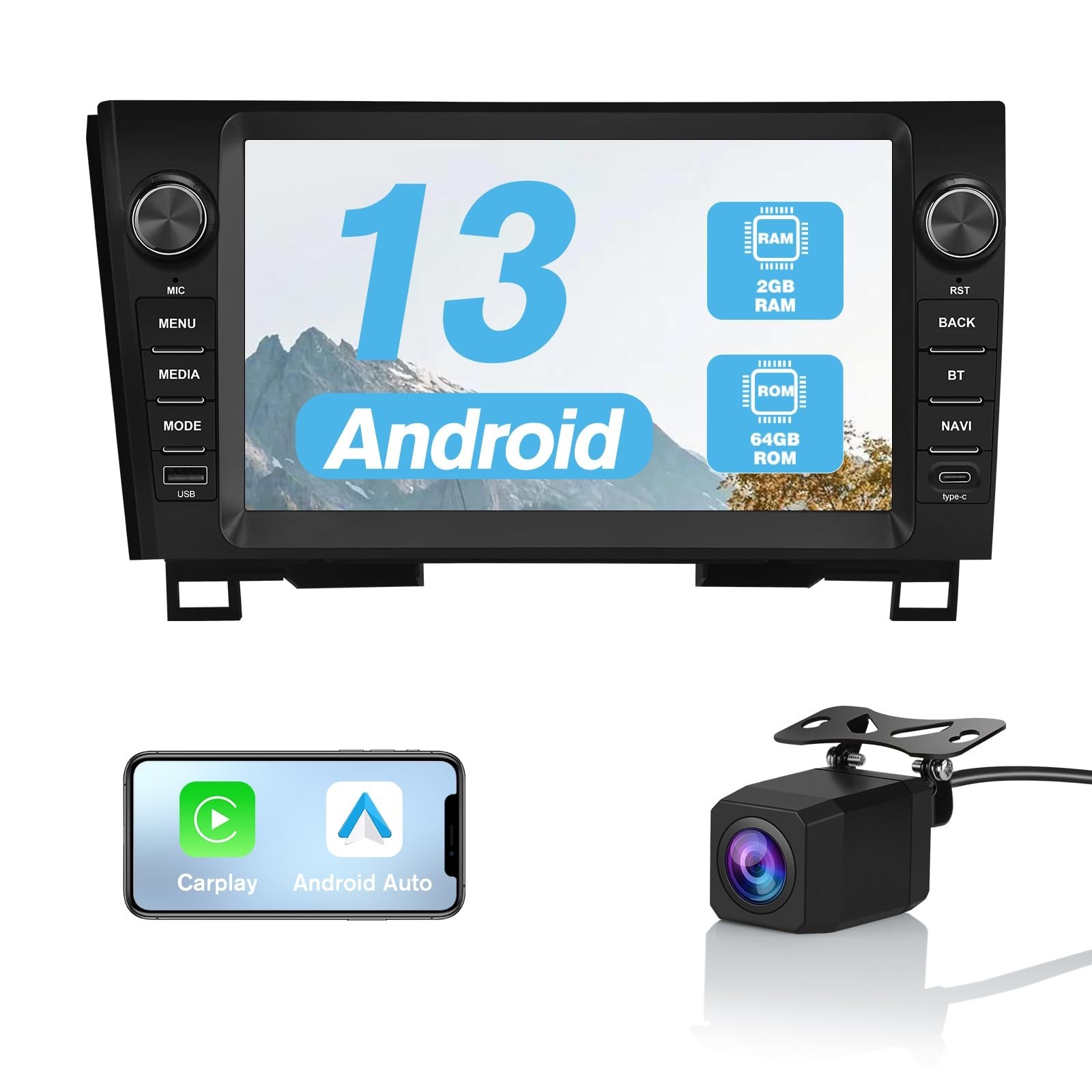 9 Inch Car Radio for Toyota Tundra 2007-2013 Sequoia 2008-2018, Android 13 To…