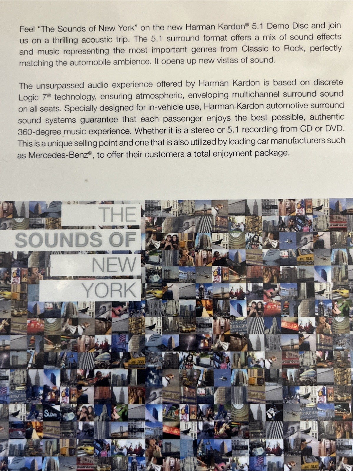 Harman Kardon Logic 7 The Sounds Of New York 5.1 Demo Disc Sealed