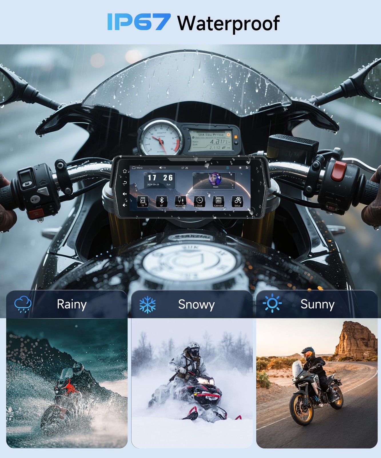 KYNNT【Dual Camera Video Recording】 6.86 Inch Motorcycle Carplay Screen…