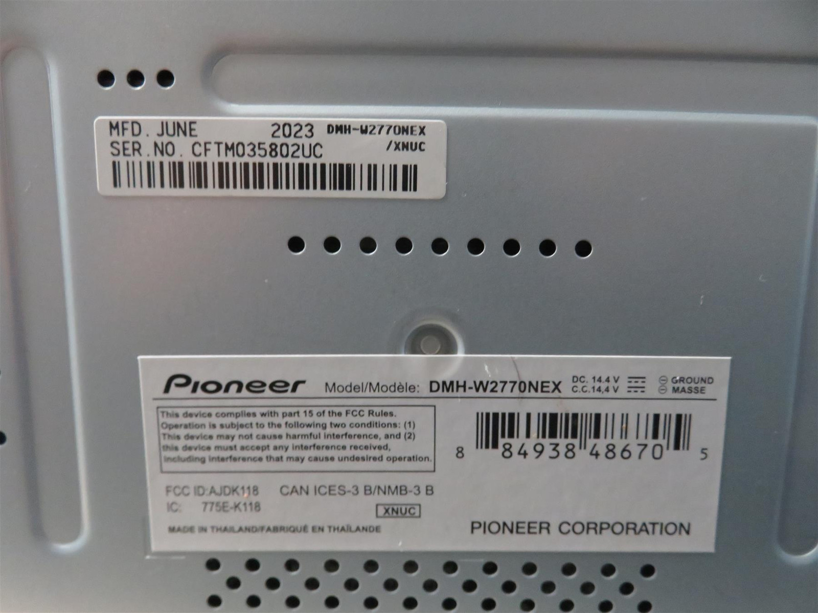 Pioneer DMH-W2770NEX 6.8″ capacitive touchscreen Digital – Free Shipping