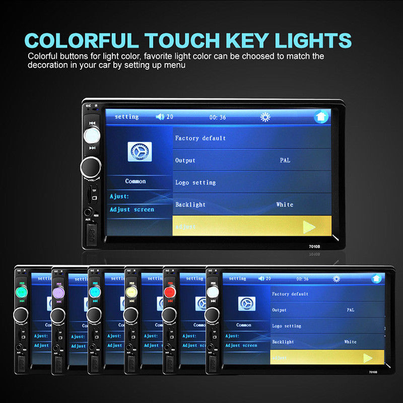Double 2 Din Car Stereo Radio 7″ Bluetooth USB AUX FM TF Touch Screen MP5 Player