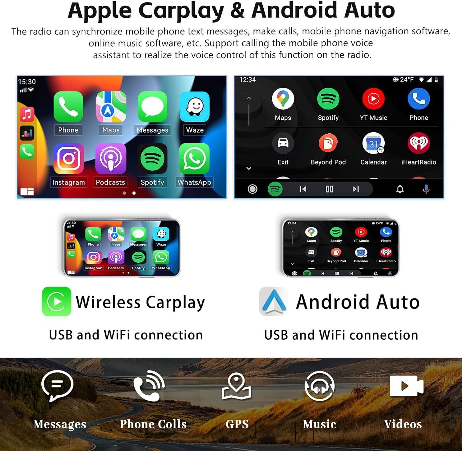 GPS Radio Wifi Navi Car Stereo CarPlay For Hyundai Elantra 2011-2013 +AHD Camera