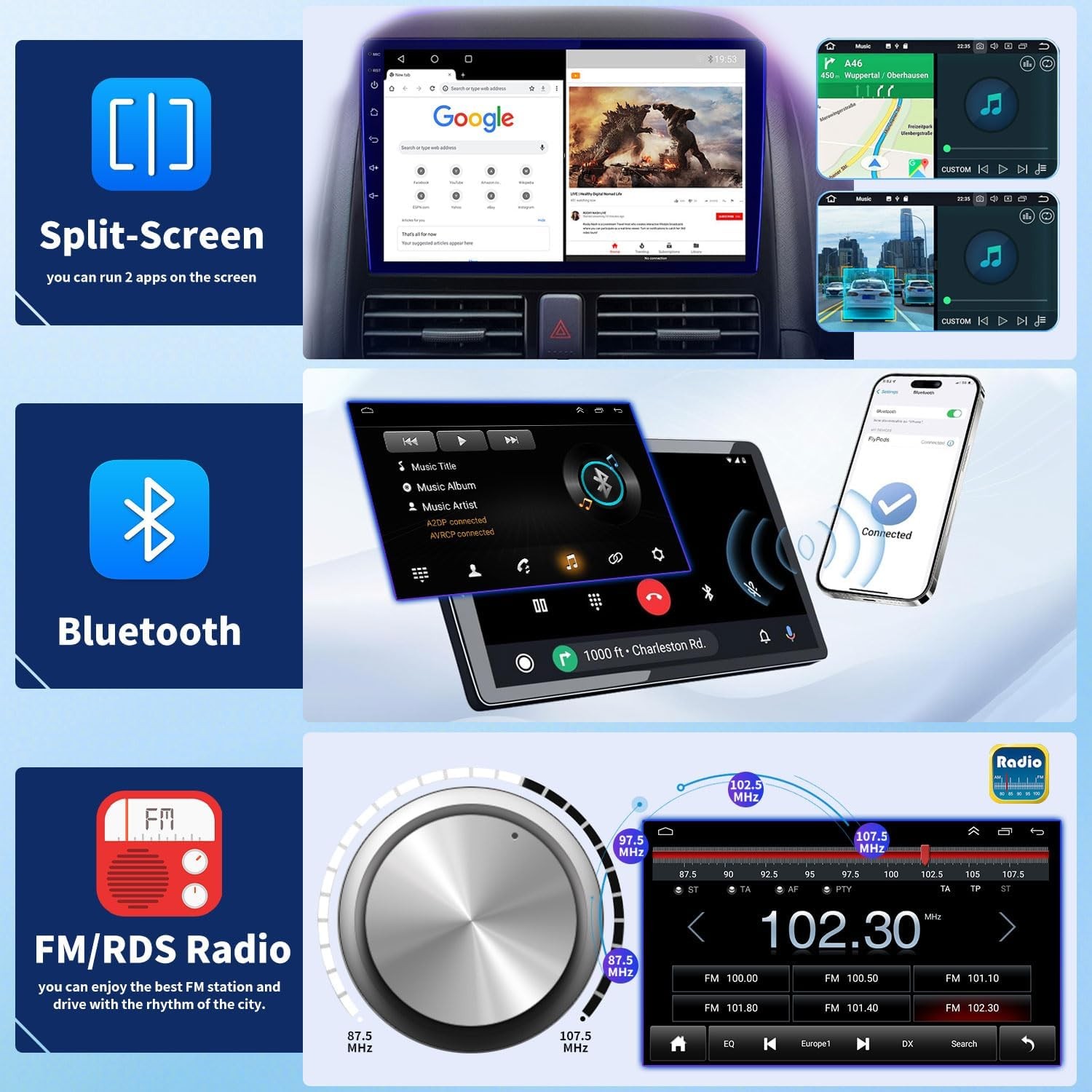 1280*800 Car Auto Carplay Stereo Radio For 2014-18 Chevrolet Silverado Navi 64G