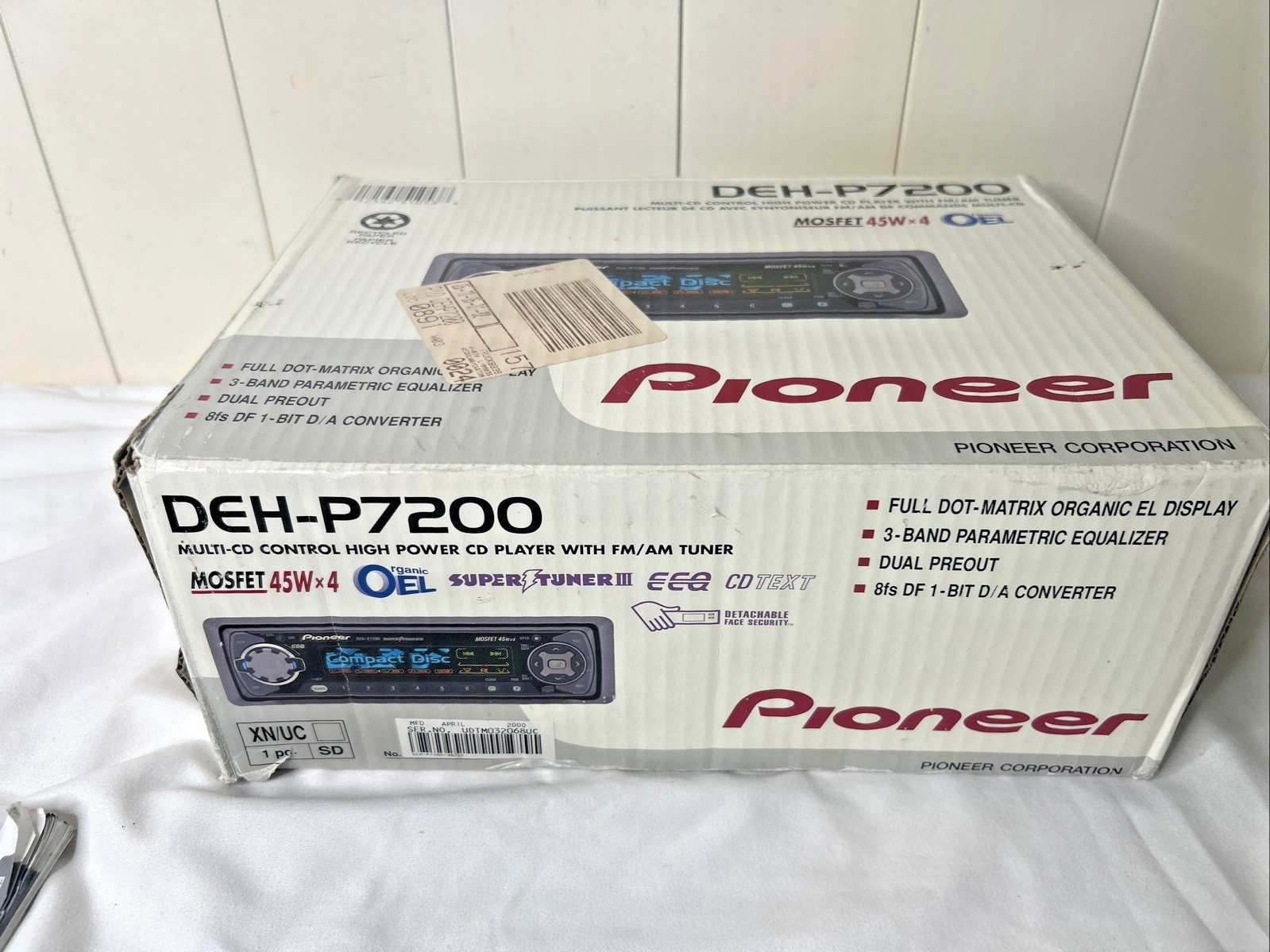 VINTAGE RARE OLD SCHOOL PIONEER DEH-P7200 EMPTY BOX ONLY WITH MANUAL