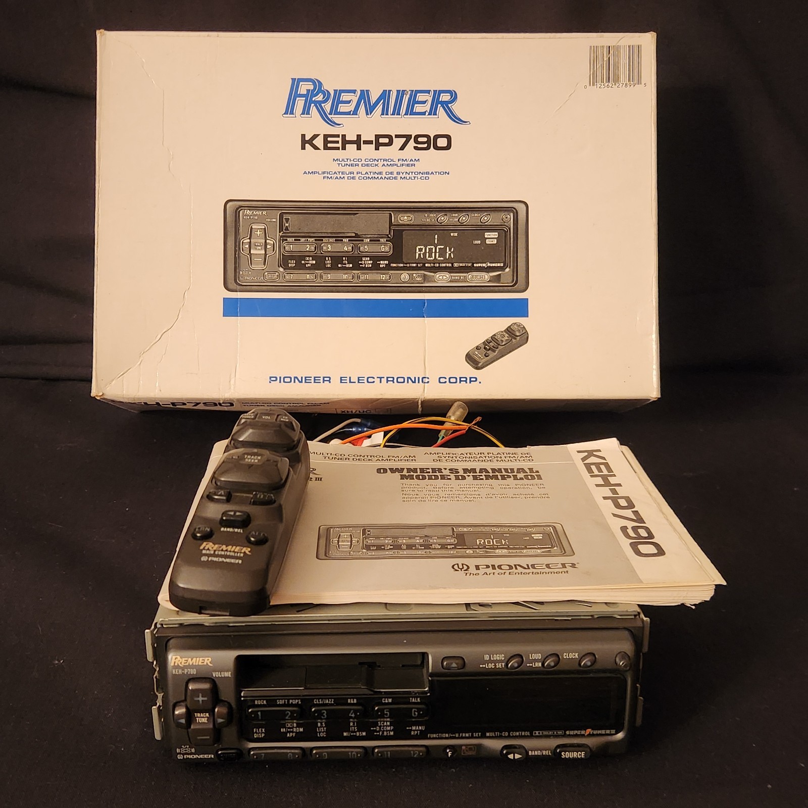 Pioneer Premier KEH-P790 Cassette Player W/ Main Controller/Manual/Box Nice Rare