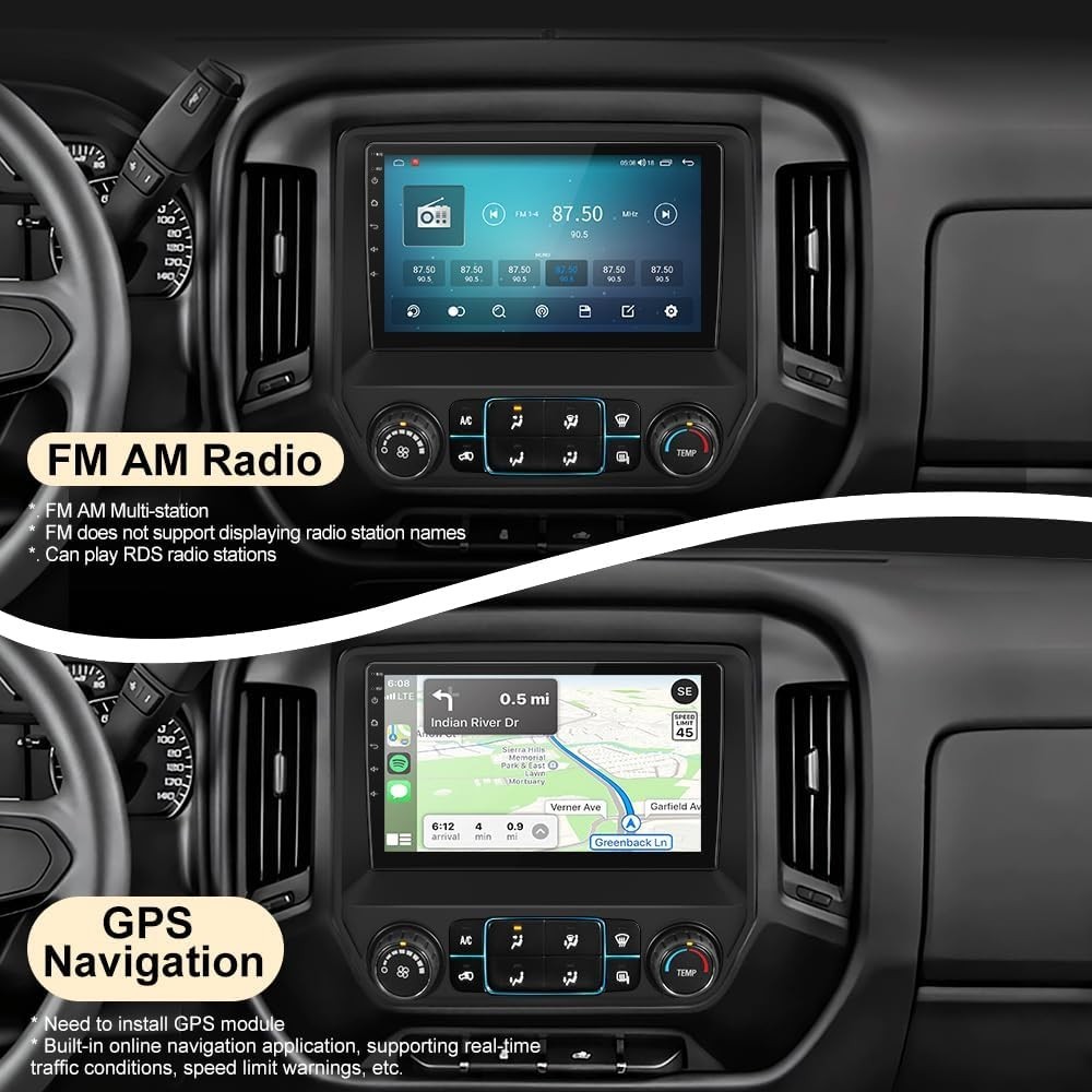 10.1″ 8Core 4+64G Android Auto Carplay for 2014-2018 Chevy Silverado GMC Sierra
