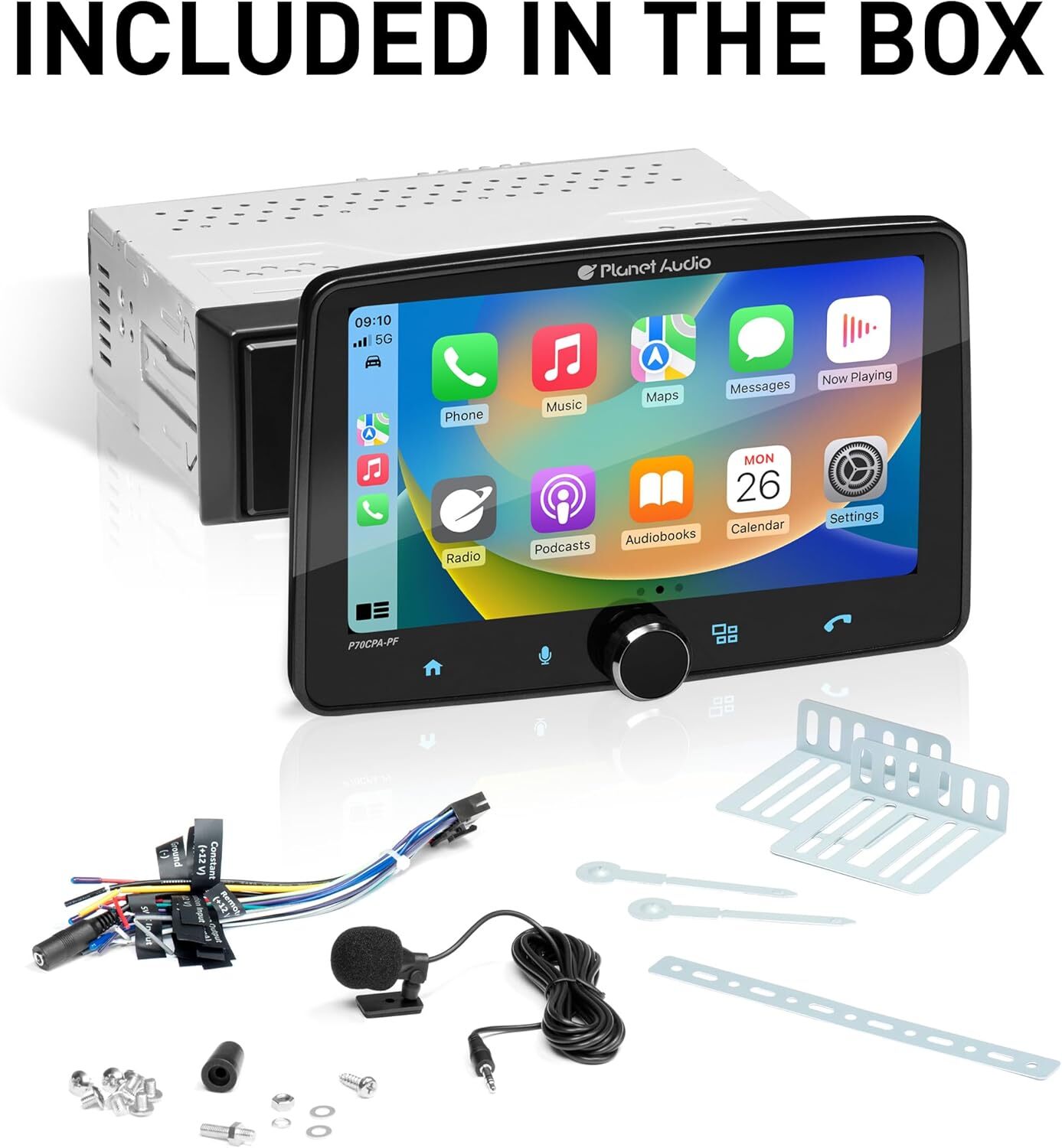 Planet Audio 1DIN 7″ Car Stereo w/ AM/FM Apple Carplay Android Auto Bluetooth