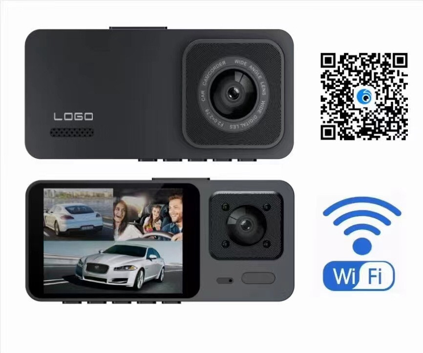 Car DVR Dual Lens Dash Cam Recorder WiFi G-Sensor Front Rear Camera Camcorder