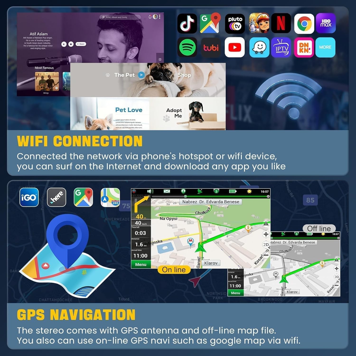 8Core 64GB 10.1 Inch QLED Car Radio For Jeep Wrangler 2015
