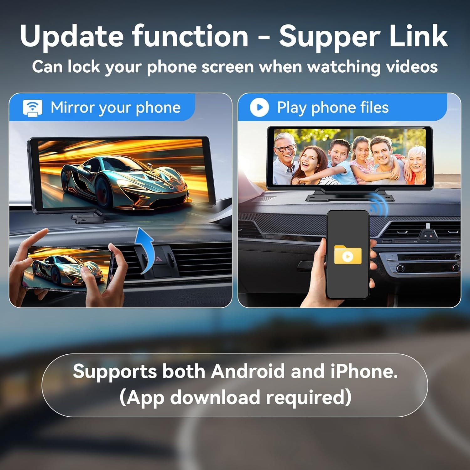 10″ Wireless CarPlay & Android Auto Screen with Backup Camera & GPS Navigation