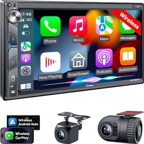 Double Din Car Radio with Wireless Carplay & Advanced Audio Features for Drivers