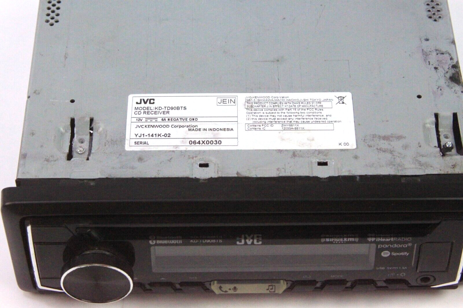 JVC KD-TD91BTS CD/MP3 Player Front USB AUX Bluetooth Pandora Spotify SiriusXM