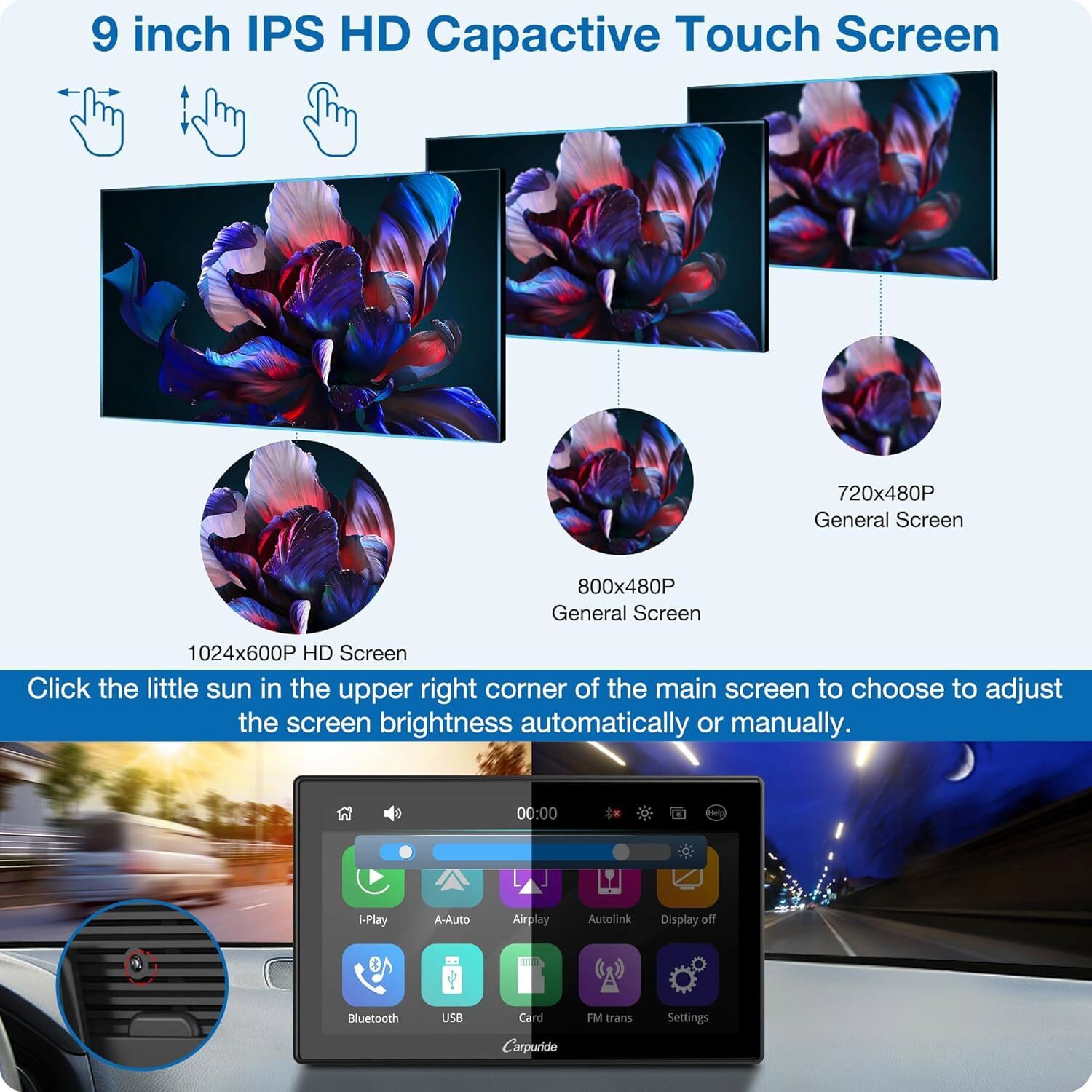 Carpuride W901Pro Car Stereo Apple CarPlay Radio Android Auto Audio Rear Camera