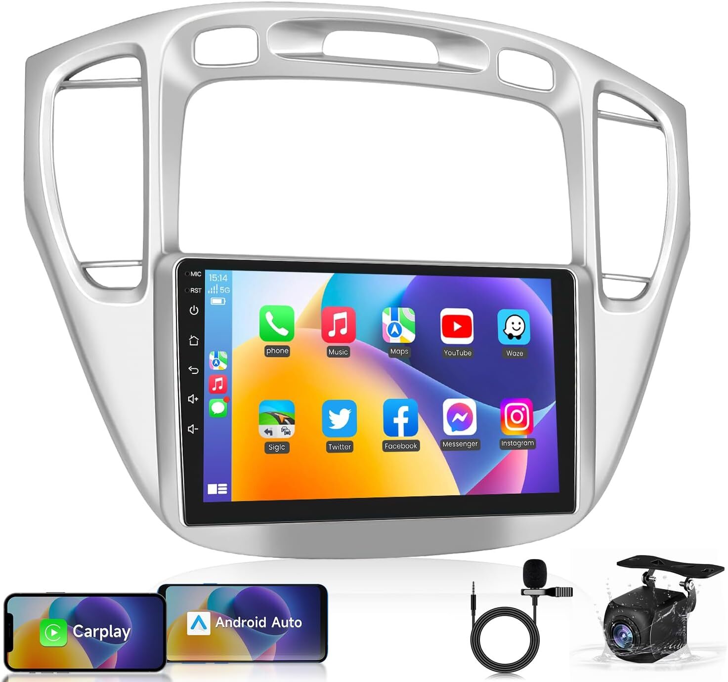 For 2000-2007 Toyota Highlander Apple Carplay Car Radio Android 12 GPS JBL 2+32G