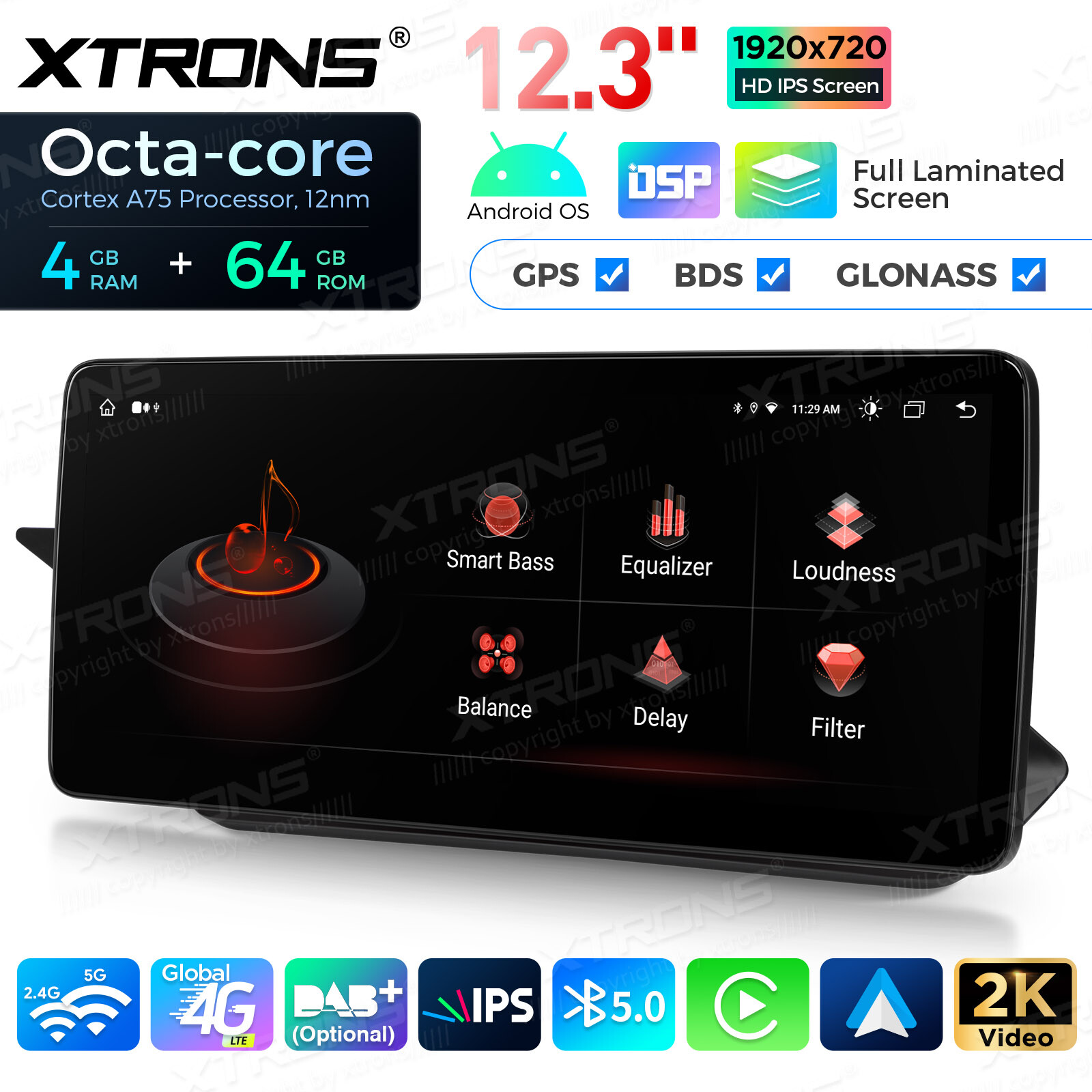 8Core 4G LTE Android 14 4+64GB Car 12.3″ Screen GPS For Benz E-Class W212 S212