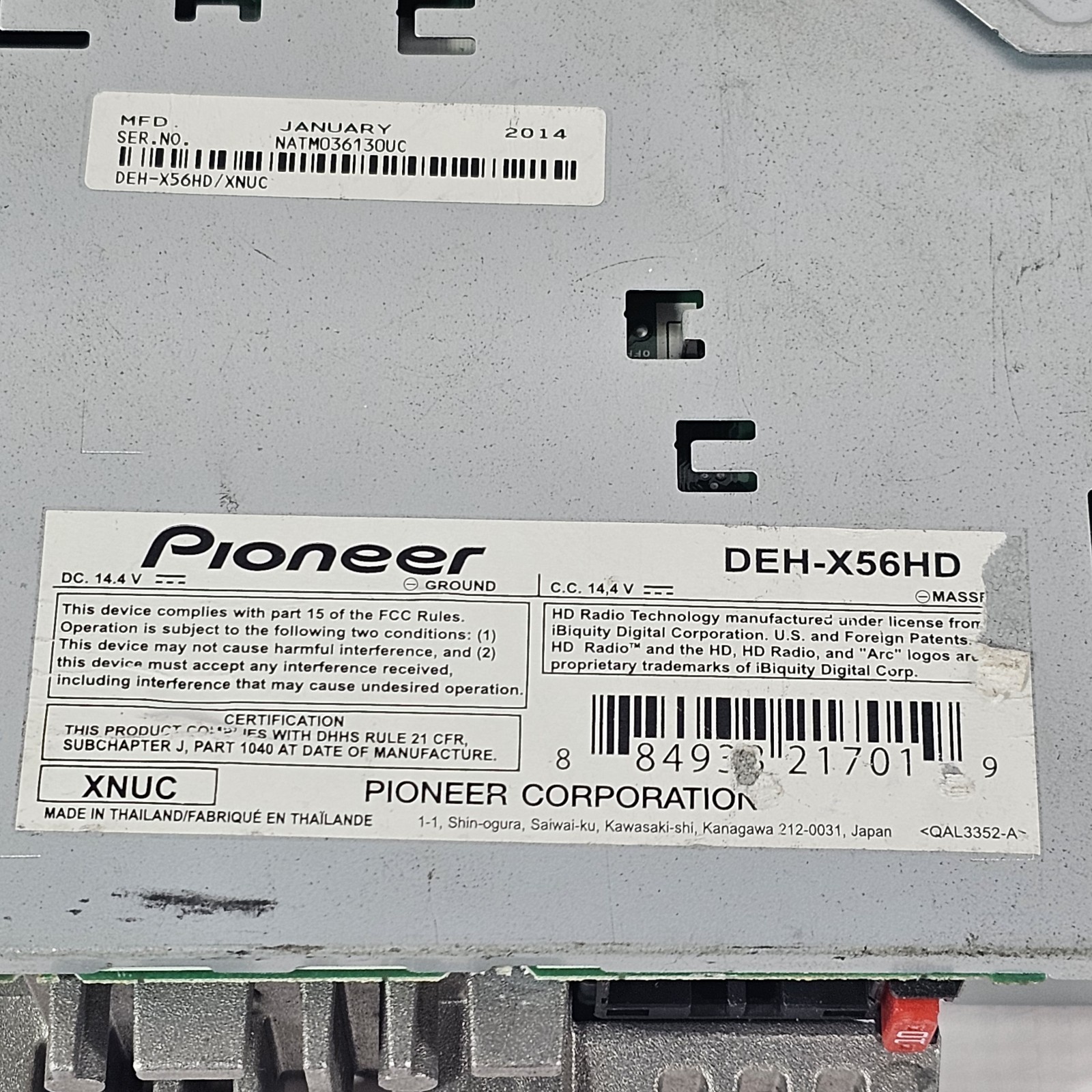 Pioneer DEH-X56HD Car Stereo CD Receiver MIXTRAX Radio NO HARNESS TESTED WORKING