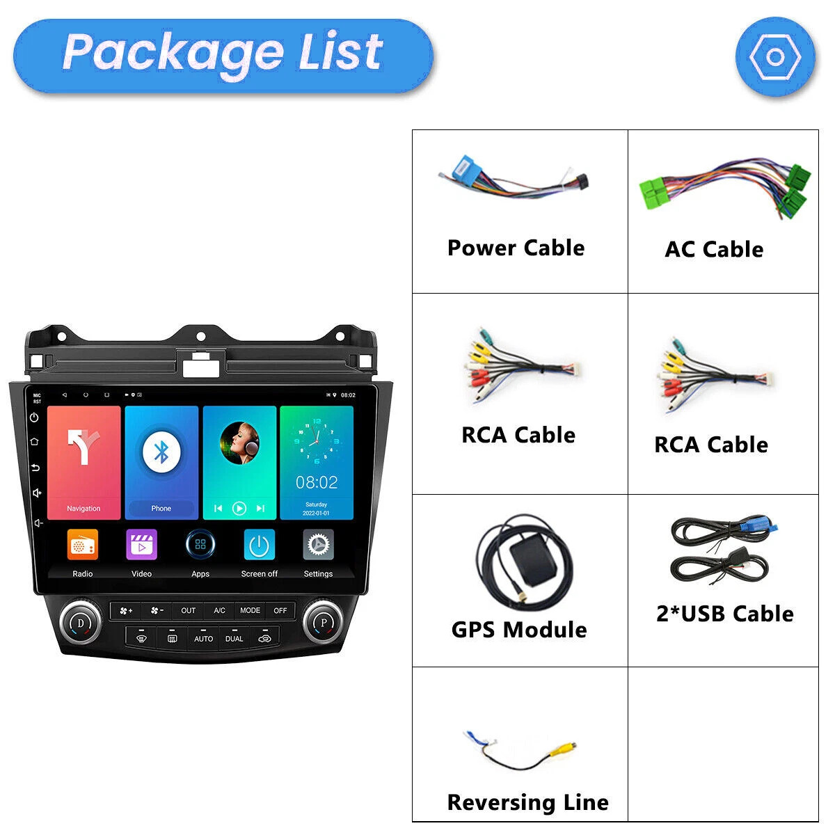 4+64GB For Honda Accord 2003-2007 CarPlay Android 15.0 Car Stereo Radio GPS WIFI