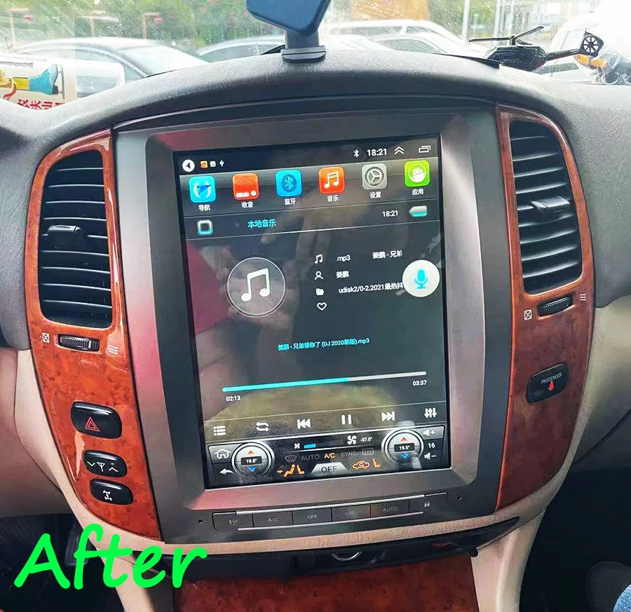 Multimedia Video Player Android 14 For Lexus LX470 2002-2007 Tesla Screen GPS BT